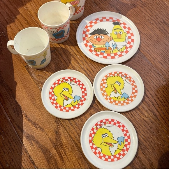 Vintage Chilton Globe Inc Muppets Sesame Street Play Dishes Tea Set 7 pieces - Picture 2 of 12